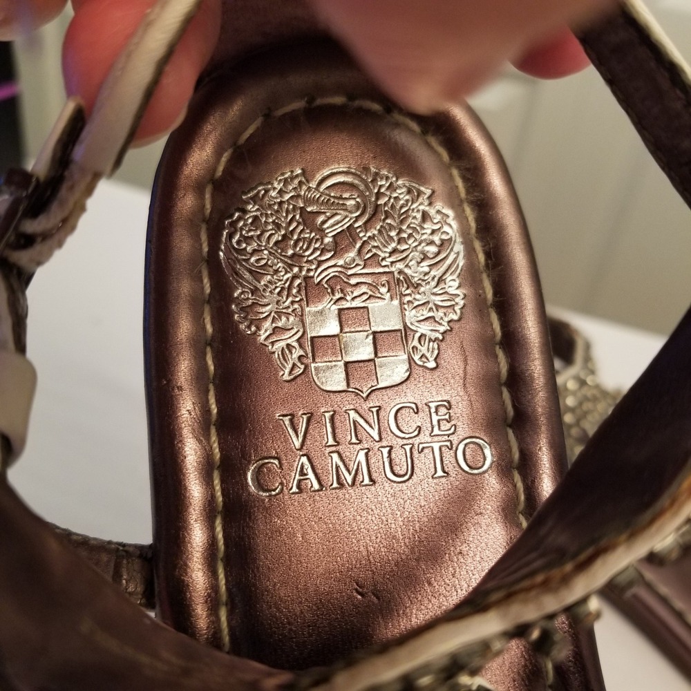 Vince Camuto Womens 6Rhinestone Embellished Thong Sandals White Ankle Strap Flat - Picture 7 of 7